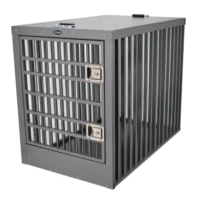 I got (1) heavy duty dog crate made from aluminum. The dimensions are 28"W x 36"H x 44"L. Fits most...