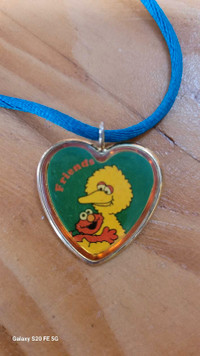 Big bird and elmo friends child's necklace 