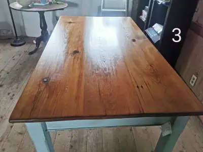 Country Tables. 200 year old pine tops. Solid wood. Hand Made., View more