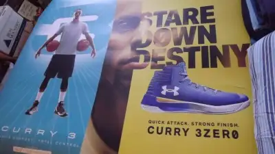 4 STEPH CURRY NBA UNDERARMOUR GIANT BANNERS PROMO POSTERS BUNDLE, View more