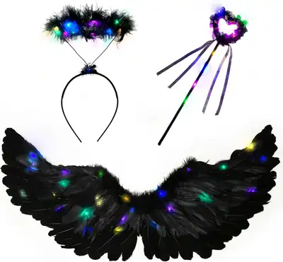 Angel Wings & Halo Costume for Women, Girls, Kids – Goenb Light, View more