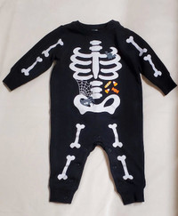 12 - 18 Months Baby Onesie PJ Sleeper Halloween Skelton