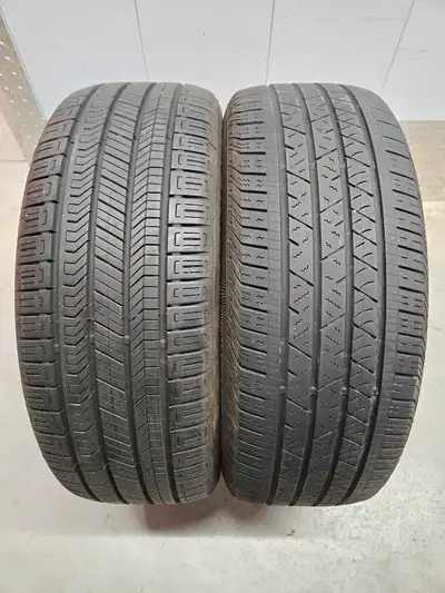 Two Continental Cross Contact all season tires. 235/55R19 good condition pair if you need two at an...
