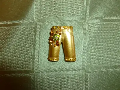 *** GOLD PANTS BROOCH --reduced ***, View more