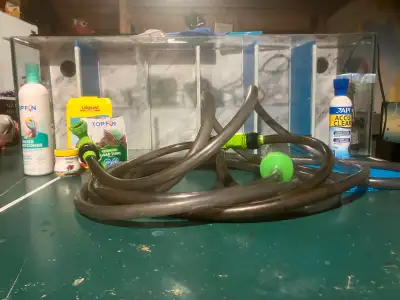 The tank is a custom made breeding tank that has 5 sections, it comes with 2 lights (UV and LED), tw...