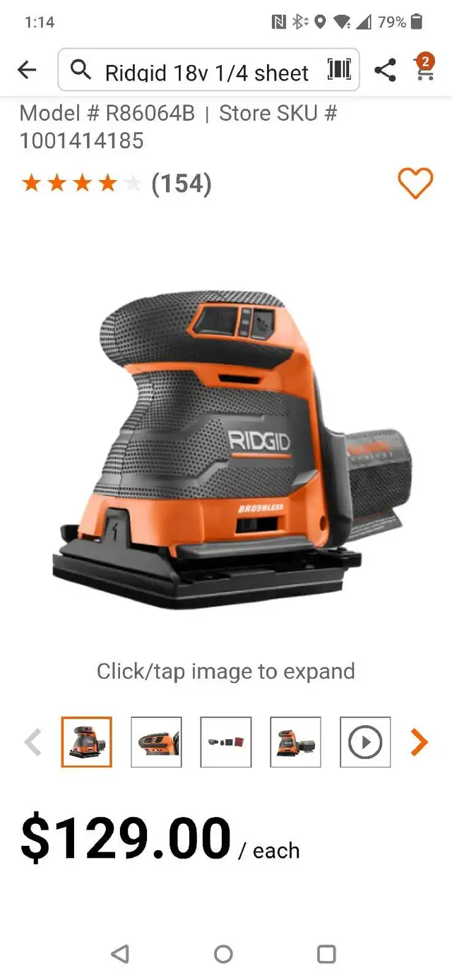 RIDGID CORDLESS SANDER  in Power Tools in Kitchener / Waterloo - Image 5