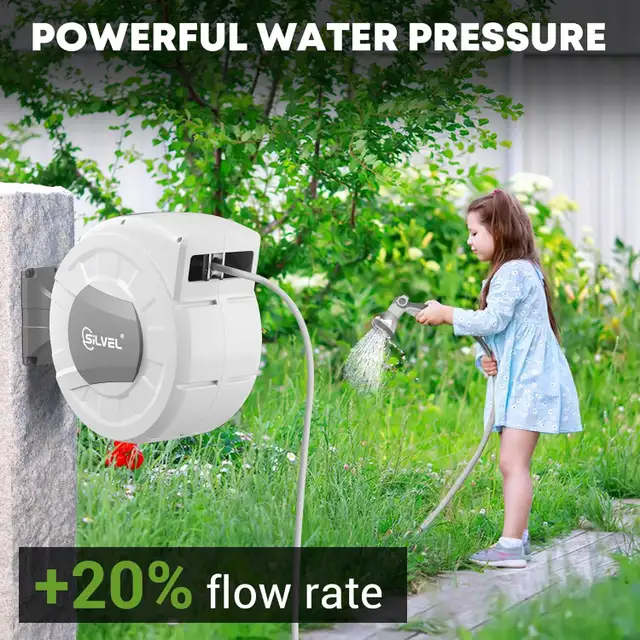 SILVEL Retractable Garden Hose Reel – 105 ft in Outdoor Tools & Storage in Oshawa / Durham Region - Image 8