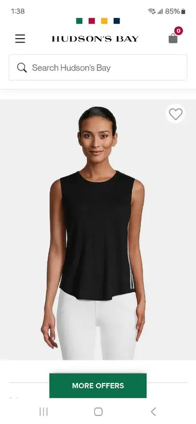 Brand New with tags. Black, M. White, M. This soft and sophisticated cashmere sleeveless tee feature...