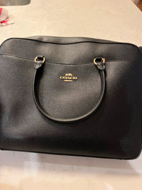 Computer leather coach bag