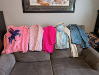 Girls size 10-12 sweaters and jean jacket ( Great Shape )