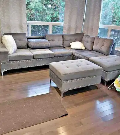 Never Used 6 Seater Velvet Sectional Sofa For Sale – Free Delive, View more