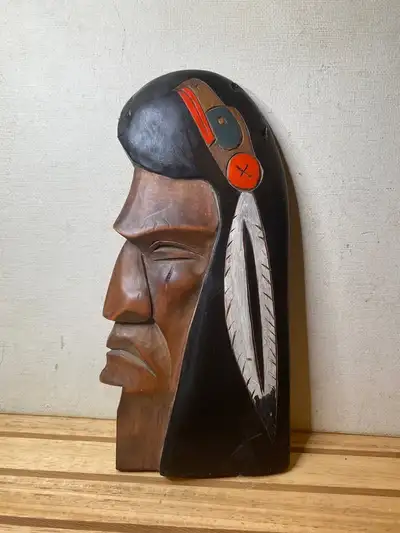 NATIVE Stan Joseph Wood Carving SQUAMISH Chief 1987, View more