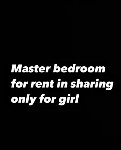 Masterbedroom for rent walking closet Private bathroom so bathroom is private but room in sharing wi...