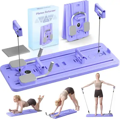 NEW Portable Pilates Reformer Machine Auto-Rebound Board w Abdom, View more