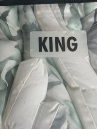 King Size Comforter & 2 Shams Set - Light Green - NEW