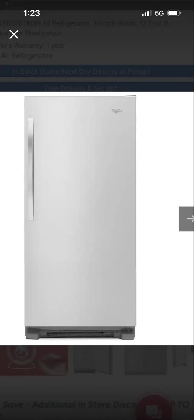 New Whirlpool WSR57R18DM All Refrigerator in Refrigerators in Mississauga / Peel Region - Image 4