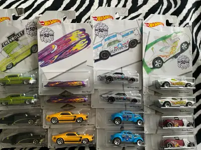 HOTWHEELS LARRY WOOD 50TH ANNIVERSARY CARS 1/64, View more