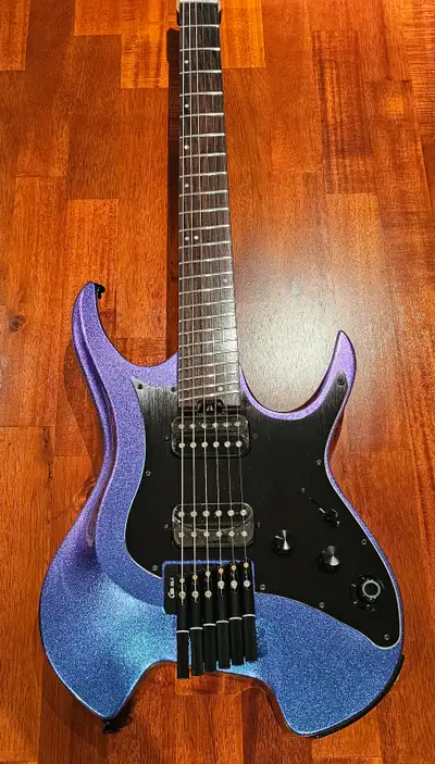 Mooer GTRS W900 Headless Electric Guitar with blue/purple color, View more