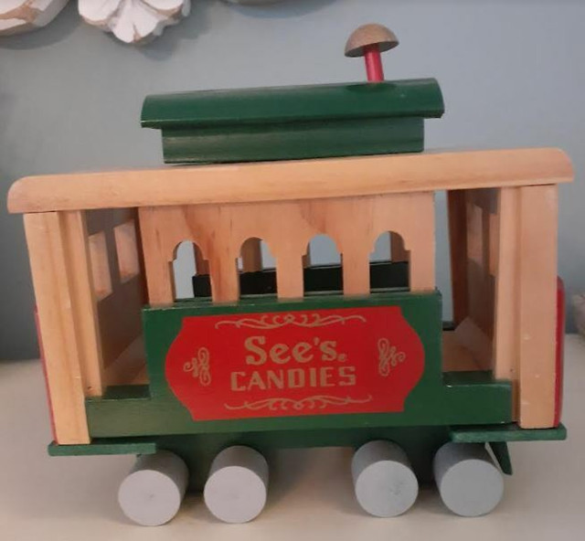 Vintage See's Candies collectible wooden trolley cable car in Arts & Collectibles in Markham / York Region - Image 3