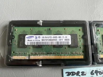 $5 - laptop memory 1GB x 2 - DDR2 PC2-6400S, View more