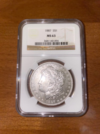 1887 Morgan Silver Dollar.