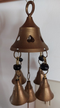 Vintage brass hanging bells