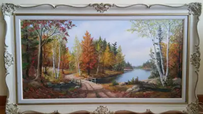 Gorgeous antique listed Canadian artist Anna Jalava oil painting, View more