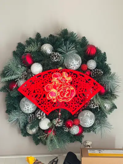 Christmas Wreath (Large, Decorated) – Wall/Door – Pickup, View more