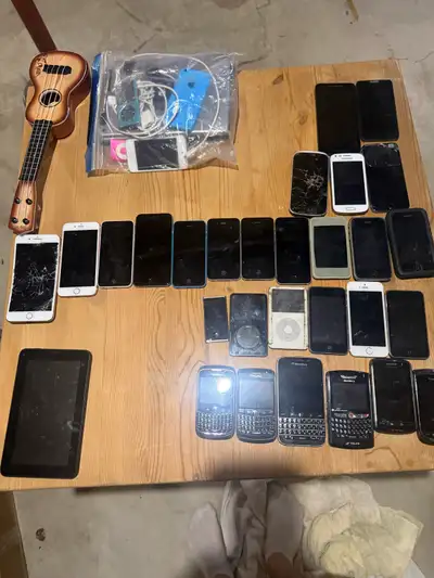 Have a bunch of iphones(cracked,broken, or locked) iPods And blackberries I want to get rid of. Text...