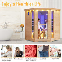 **2-6 Person Sauna** COSTWAY Infrared/Red Light Therapy