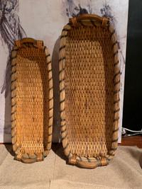 Rattan trays baskets Boho style