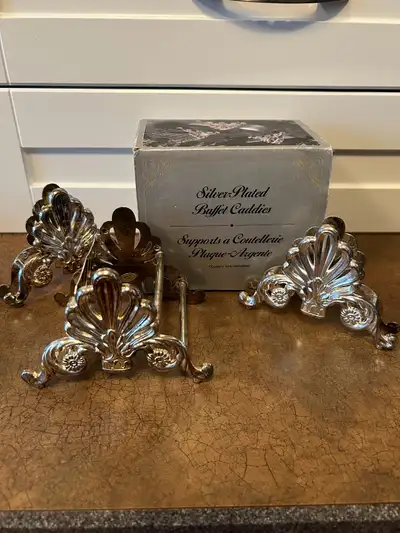 Vintage Silver Plated Buffet Caddies, View more