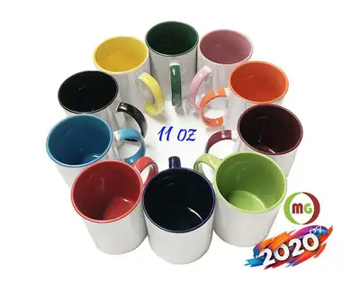 Sublimation Mug for heat press inner/Handle Colored 11oz, View more
