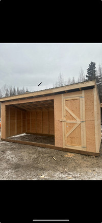 Horse shelter with tac room or wood shed with storage 