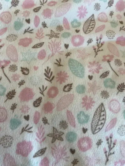 Couverture doublée pour bébé avec motifs fleurs (C371), View more