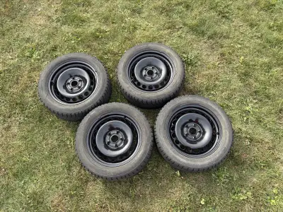 Winter tires on rims 205 55R16 Tries maybe have a season left. 150$ Pickup only