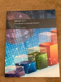 MGST 217 Introduction to Business Analytics