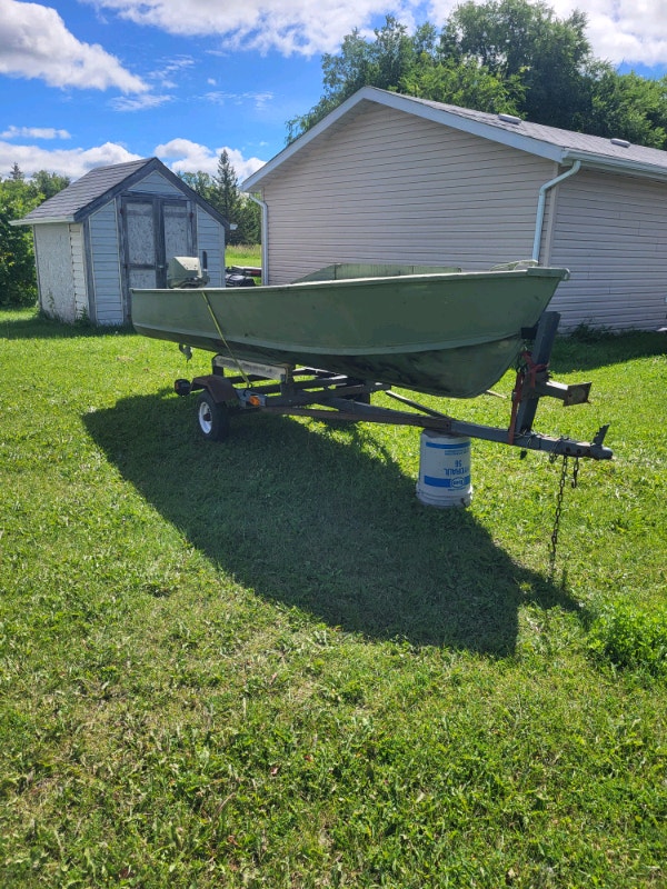 14ft aluminum boat/ motor/ trailer Powerboats & Motorboats Winnipeg Kijiji