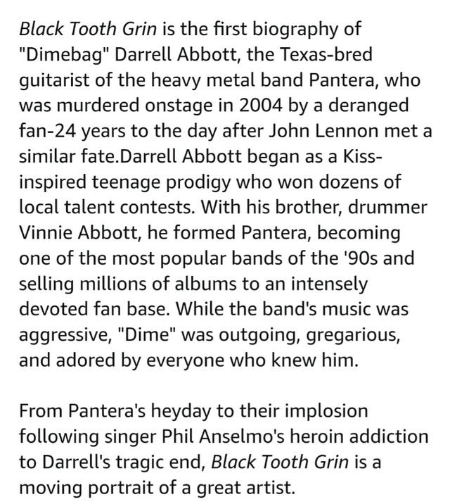 "Dimebag" Darrell Abbott. "Black Tooth Grin" in Non-fiction in Calgary - Image 3