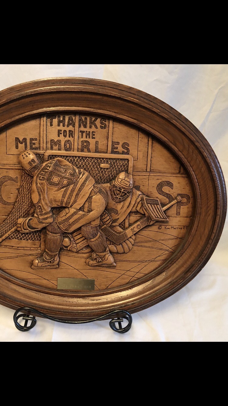 Wayne Gretzky Commemorative Wooden Engraved Plaque . Oilers Arts