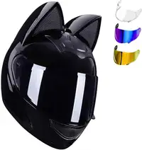 Motorcycle Modular Full Face Helmet Cat Ear