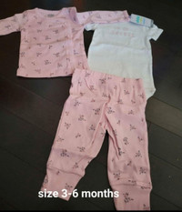 Girl's size 3-6 months set of 3 outfit (new with tag)
