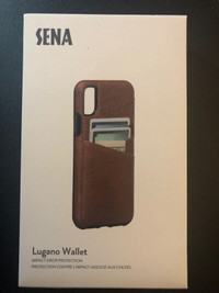 iPhone X case iPhone XS case Lugano Wallet Leather case Brown