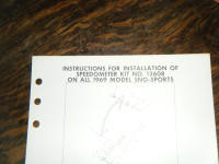 Rupp Speedometer Kit on all 1969 model Sno-Sports Instructions