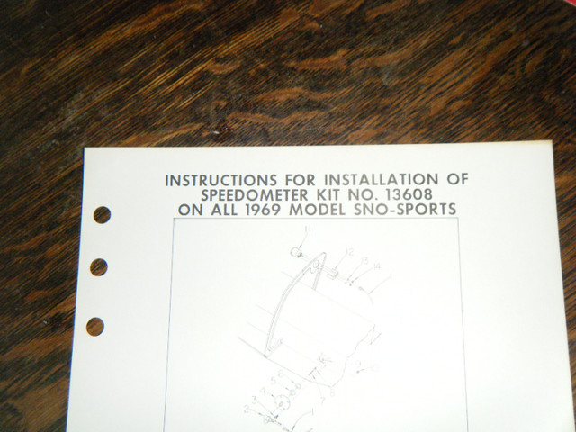 Rupp Speedometer Kit on all 1969 model Sno-Sports Instructions in Other in Oakville / Halton Region