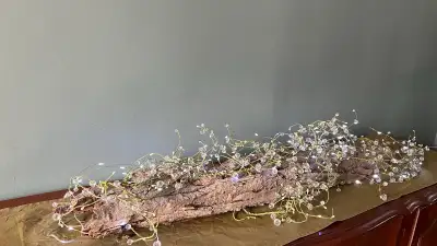 Wood decor with battery light, View more