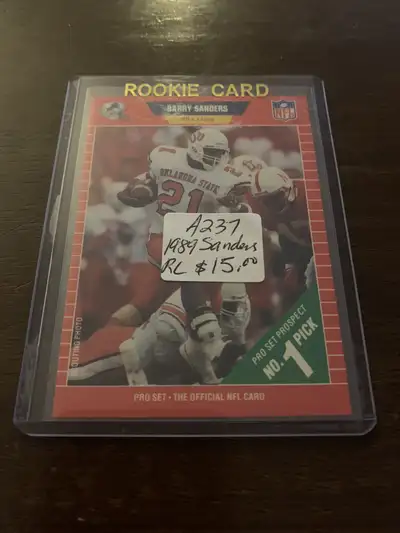 Barry Sanders 1989 PRO SET RC Detroit Lions NFL Showcase 304, View more