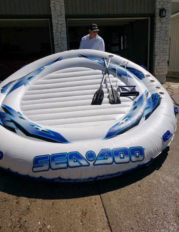 Giant Inflatable 11' ft SeaDoo Island Party Raft Tube Boat Float