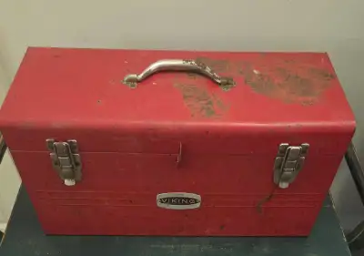 Large Vintage Mid-Century Modern Eaton Viking Toolbox, View more