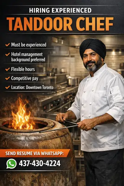 Hiring Experienced Tandoor Chef, View more
